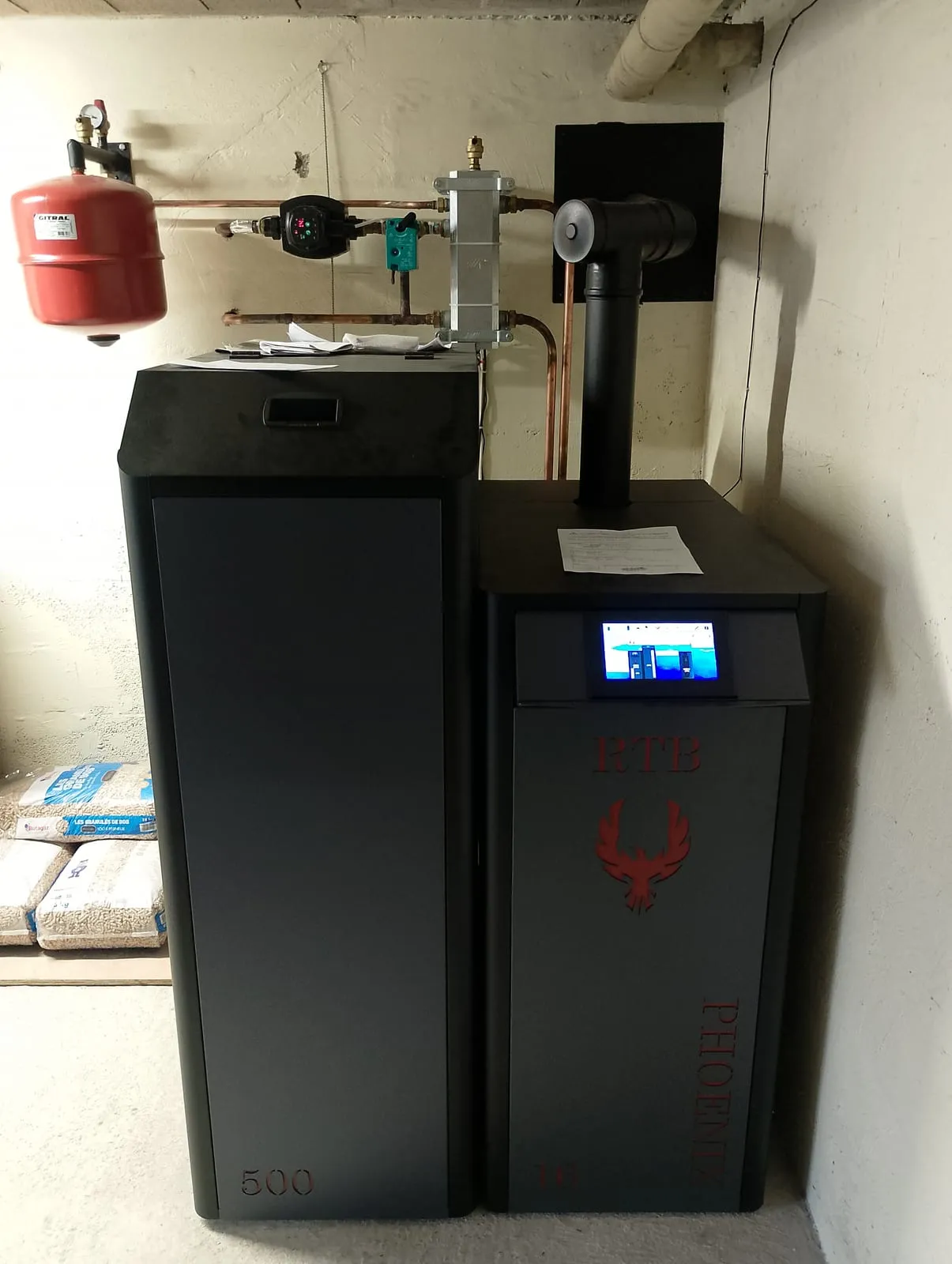 Chaudière à granulés RTB Phoenix 17 kW, installé par FK Énergie