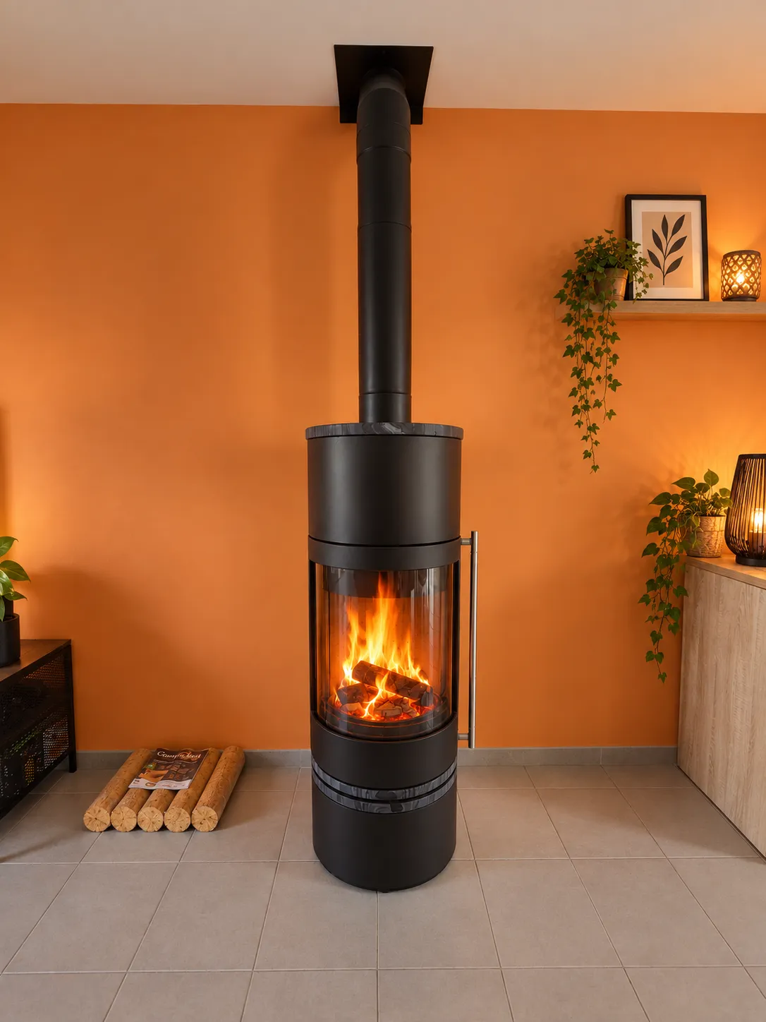 Poêle à bois Lotus Orbis 2 à Nortkerque , installé par FK Énergie